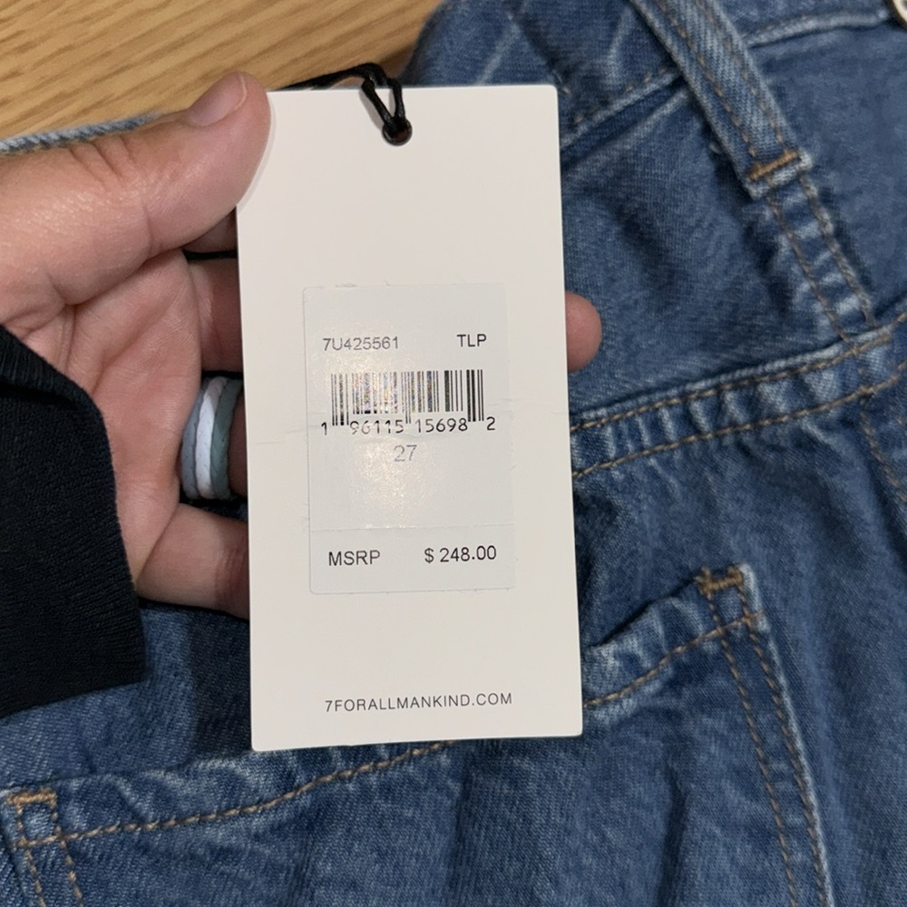 NWT 7 For All ManKind Tapered Ankle Tie Jeans Size 27 - Picture 8 of 8